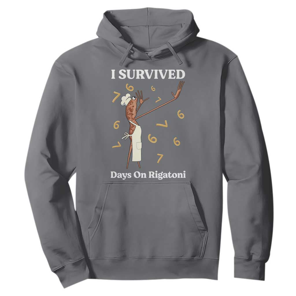 Marcus The Worm Meme Hoodie I Survived 67 Days On Rigatoni TS14 Charcoal Print Your Wear