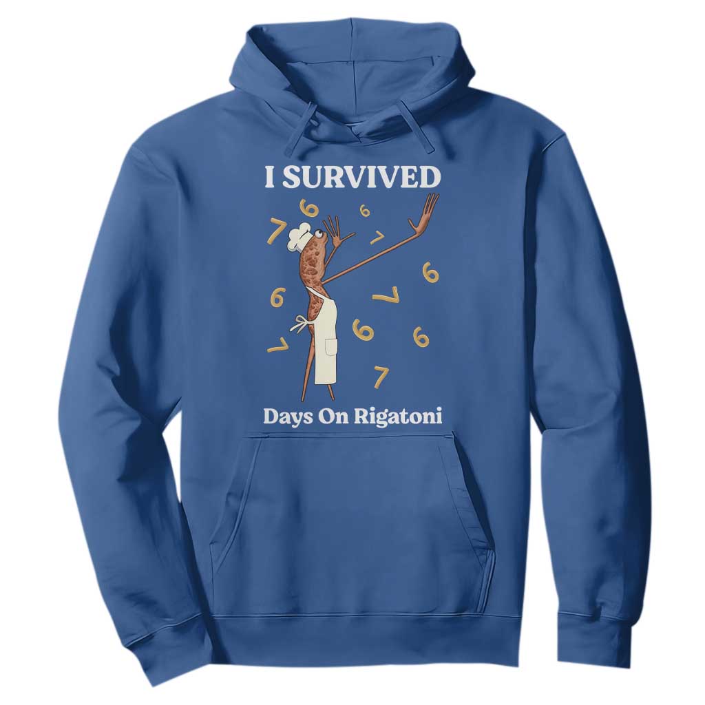 Marcus The Worm Meme Hoodie I Survived 67 Days On Rigatoni TS14 Royal Blue Print Your Wear
