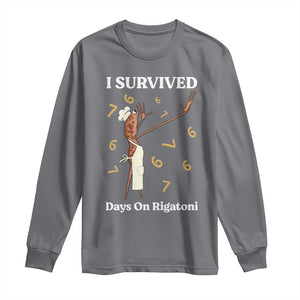 Marcus The Worm Meme Long Sleeve Shirt I Survived 67 Days On Rigatoni TS14 Charcoal Print Your Wear