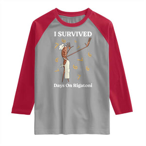 Marcus The Worm Meme Raglan Shirt I Survived 67 Days On Rigatoni TS14 Sport Gray Red Print Your Wear
