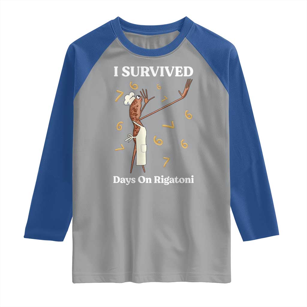 Marcus The Worm Meme Raglan Shirt I Survived 67 Days On Rigatoni TS14 Sport Gray Royal Print Your Wear