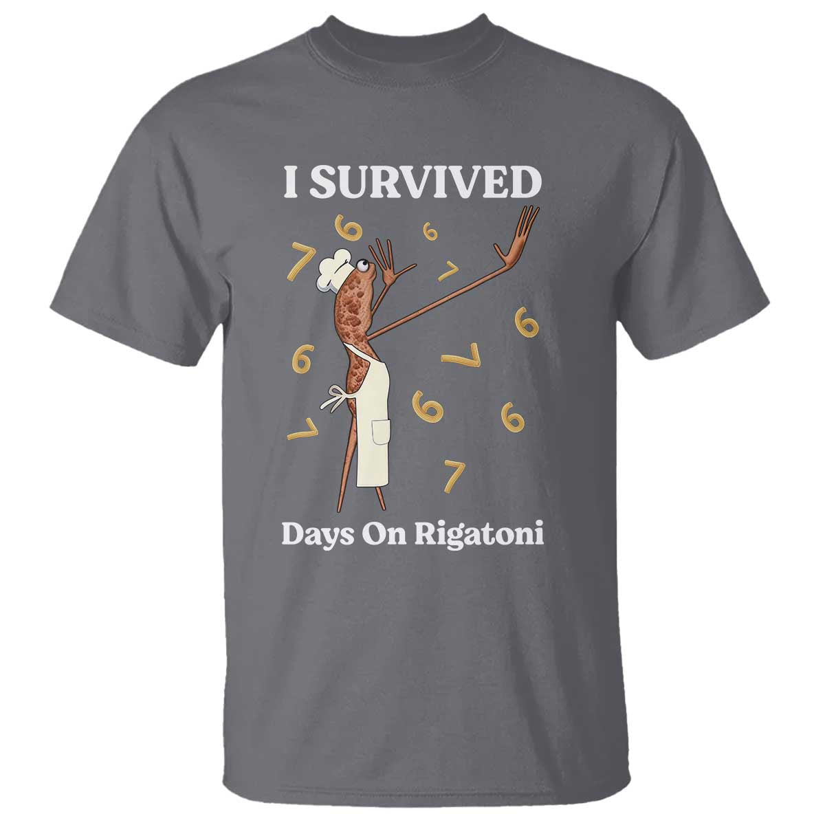 Marcus The Worm Meme T Shirt I Survived 67 Days On Rigatoni TS14 Charcoal Print Your Wear