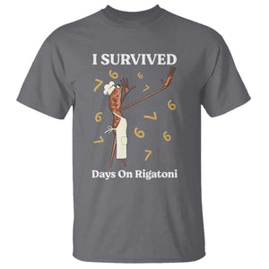Marcus The Worm Meme T Shirt I Survived 67 Days On Rigatoni TS14 Charcoal Print Your Wear