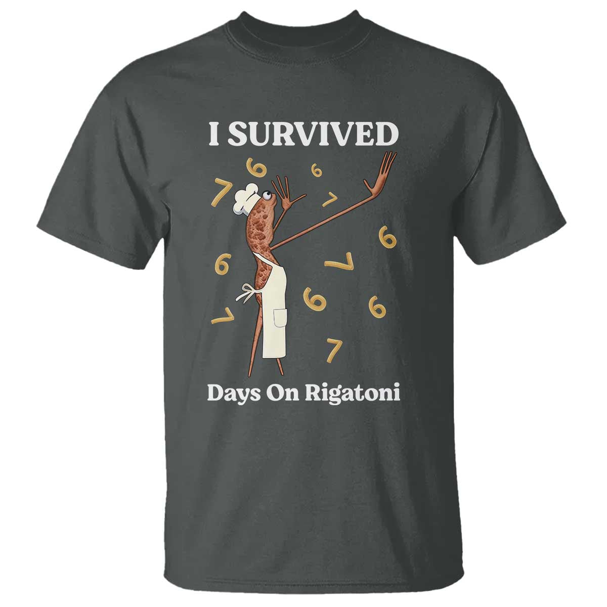 Marcus The Worm Meme T Shirt I Survived 67 Days On Rigatoni TS14 Dark Heather Print Your Wear