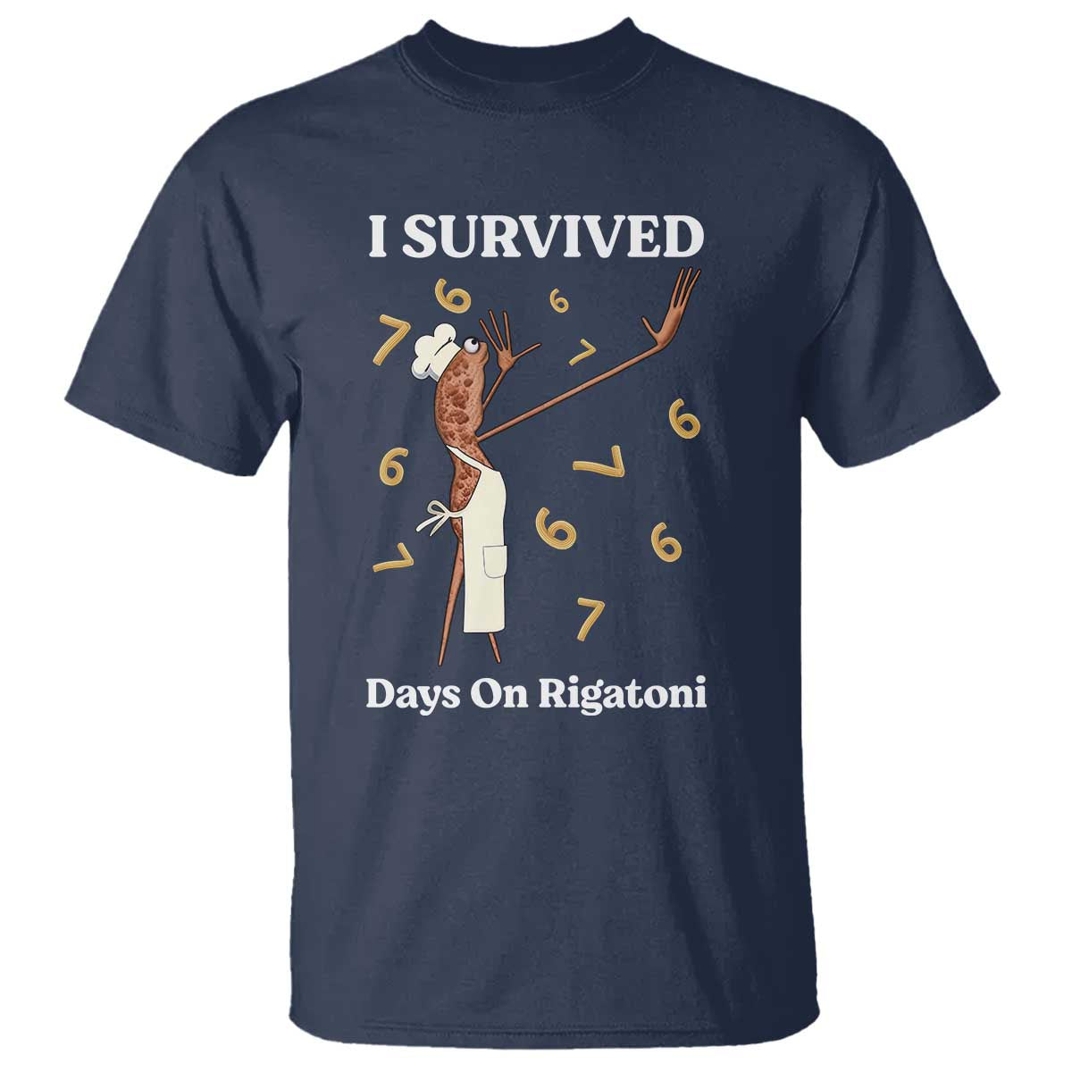 Marcus The Worm Meme T Shirt I Survived 67 Days On Rigatoni TS14 Navy Print Your Wear
