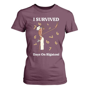 Marcus The Worm Meme T Shirt For Women I Survived 67 Days On Rigatoni TS14 Maroon Print Your Wear
