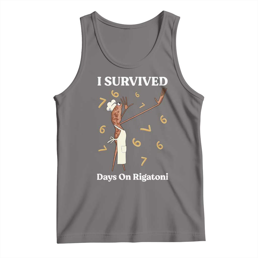Marcus The Worm Meme Tank Top I Survived 67 Days On Rigatoni TS14 Deep Heather Print Your Wear