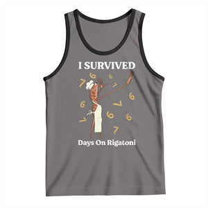 Marcus The Worm Meme Tank Top I Survived 67 Days On Rigatoni TS14 Deep Heather Black Print Your Wear