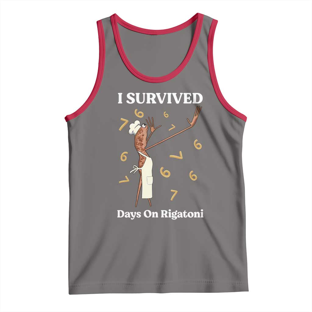 Marcus The Worm Meme Tank Top I Survived 67 Days On Rigatoni TS14 Deep Heather Red Print Your Wear