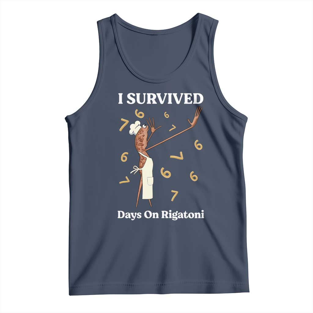 Marcus The Worm Meme Tank Top I Survived 67 Days On Rigatoni TS14 Navy Print Your Wear