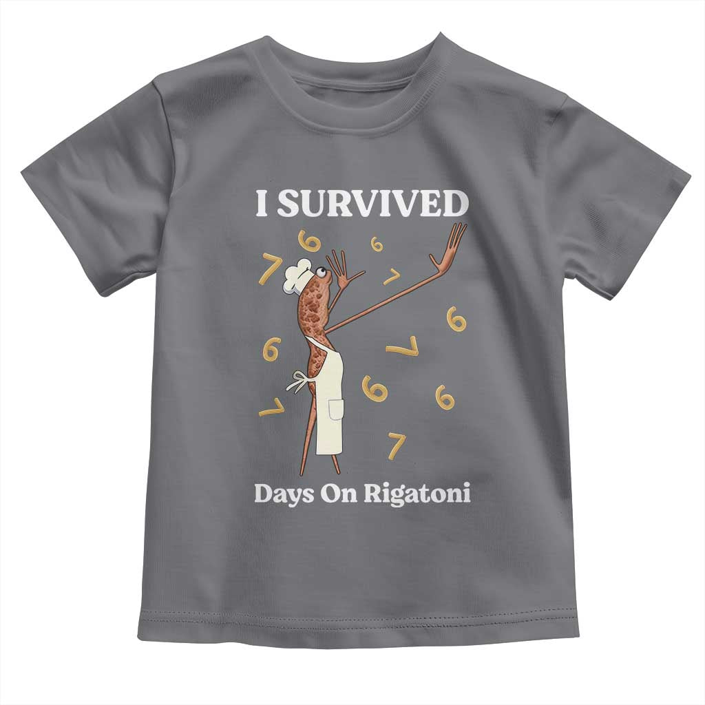 Marcus The Worm Meme Toddler T Shirt I Survived 67 Days On Rigatoni TS14 Charcoal Print Your Wear