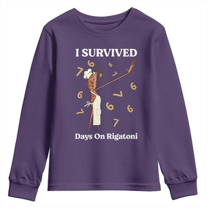 Marcus The Worm Meme Youth Sweatshirt I Survived 67 Days On Rigatoni TS14 Purple Print Your Wear