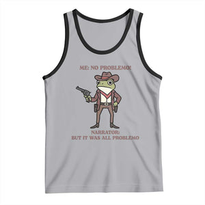 Cowboy Frog Meme Tank Top Funny Me No Problemo Narrator TS14 Athletic Heather Black Print Your Wear