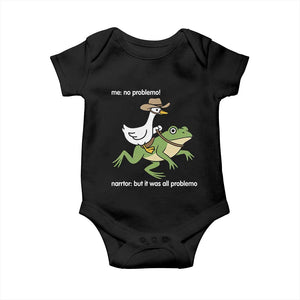Cowboy Goose Meme Baby Onesie Funny Frog Me No Problemo Narrator TS14 Black Print Your Wear