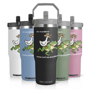 Cowboy Goose Meme Flip Straw Tumbler Funny Frog Me No Problemo Narrator TS14 Print Your Wear