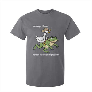 Cowboy Goose Meme T Shirt For Kid Funny Frog Me No Problemo Narrator TS14 Charcoal Print Your Wear