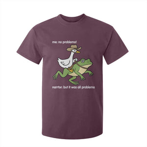 Cowboy Goose Meme T Shirt For Kid Funny Frog Me No Problemo Narrator TS14 Maroon Print Your Wear