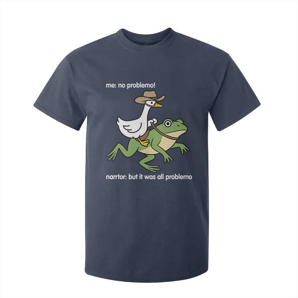 Cowboy Goose Meme T Shirt For Kid Funny Frog Me No Problemo Narrator TS14 Navy Print Your Wear