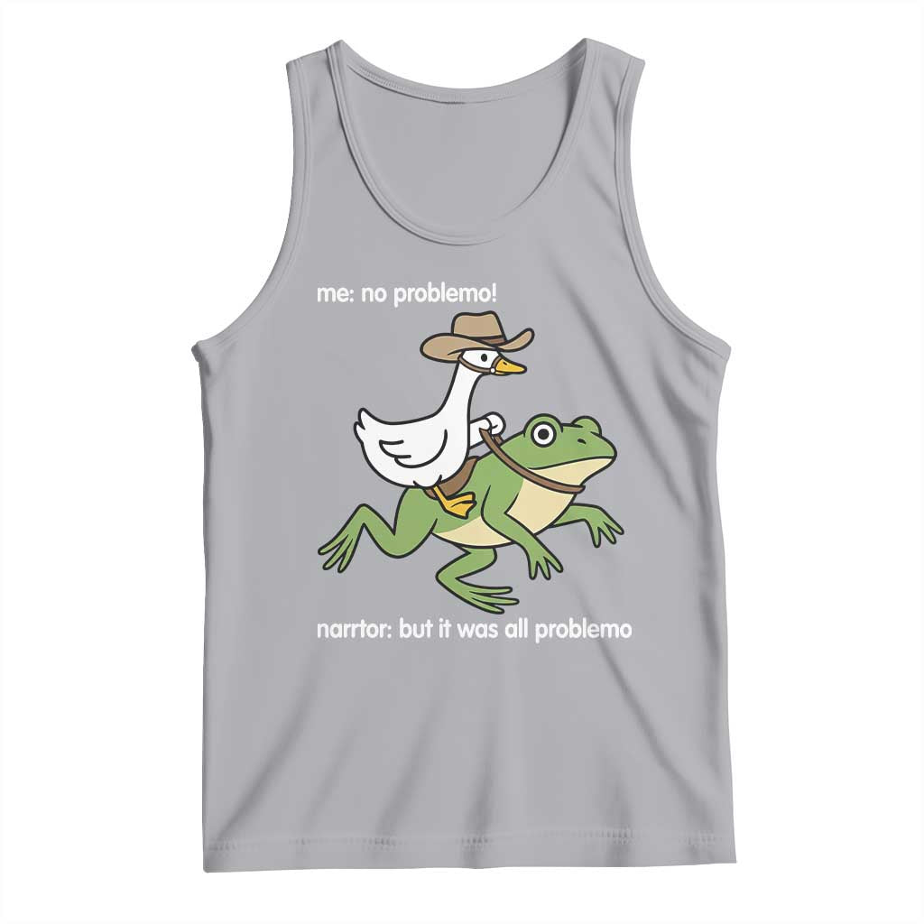 Cowboy Goose Meme Tank Top Funny Frog Me No Problemo Narrator TS14 Athletic Heather Print Your Wear