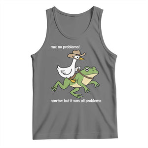 Cowboy Goose Meme Tank Top Funny Frog Me No Problemo Narrator TS14 Black Heather Print Your Wear