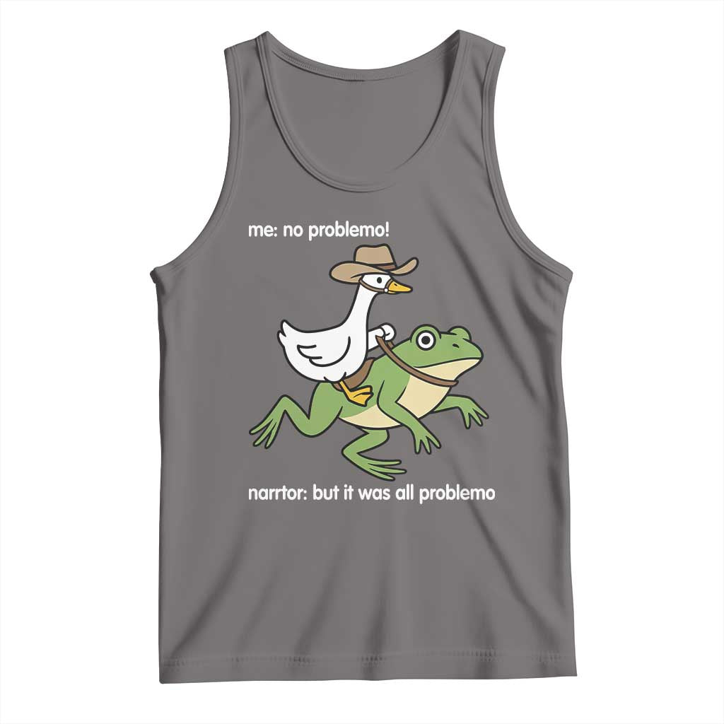 Cowboy Goose Meme Tank Top Funny Frog Me No Problemo Narrator TS14 Deep Heather Print Your Wear