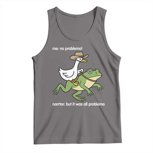 Cowboy Goose Meme Tank Top Funny Frog Me No Problemo Narrator TS14 Deep Heather Print Your Wear