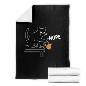 No Kings Protest Throw Blanket Funny Cat Kicking Crown TS14 Black Print Your Wear