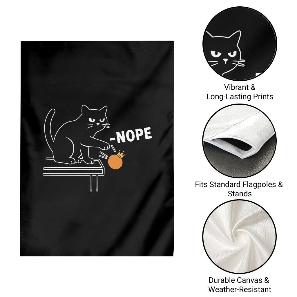 No Kings Protest Garden Flag Funny Cat Kicking Crown TS14 Print Your Wear