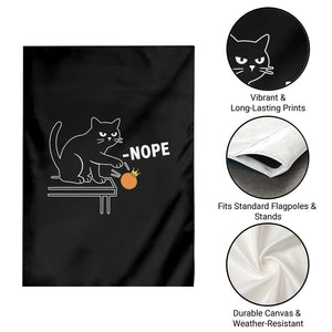 No Kings Protest Garden Flag Funny Cat Kicking Crown TS14 Print Your Wear