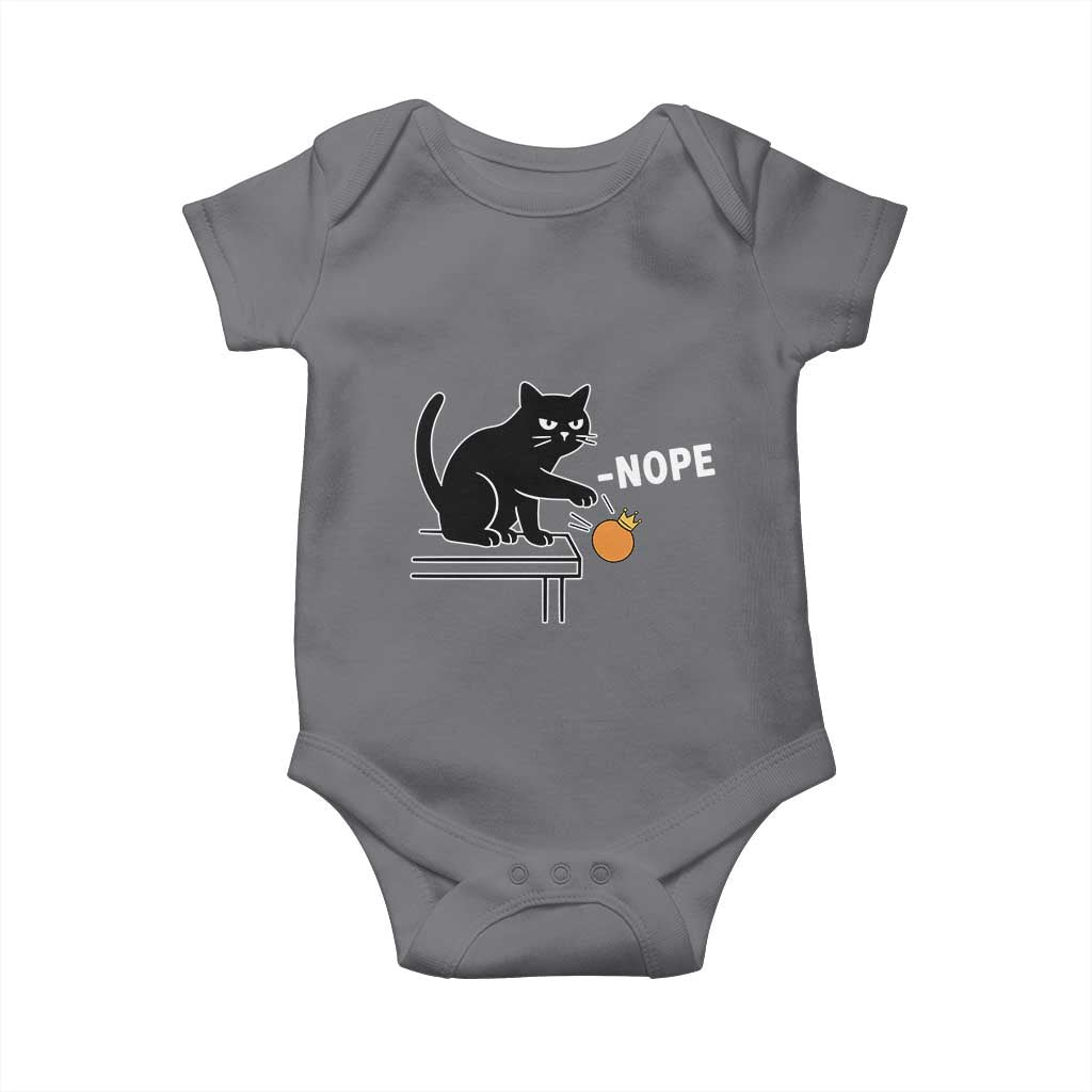 No Kings Protest Baby Onesie Funny Cat Kicking Crown TS14 Charcoal Print Your Wear