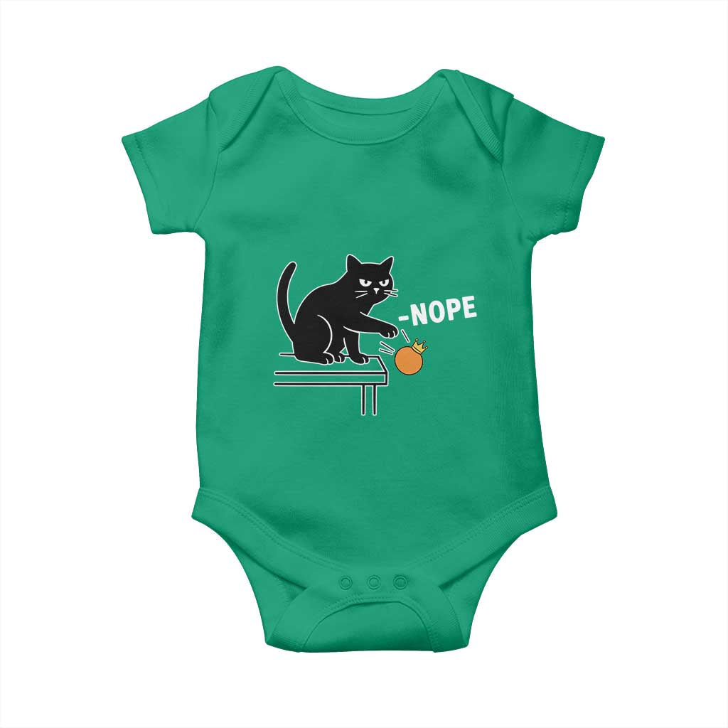 No Kings Protest Baby Onesie Funny Cat Kicking Crown TS14 Irish Green Print Your Wear