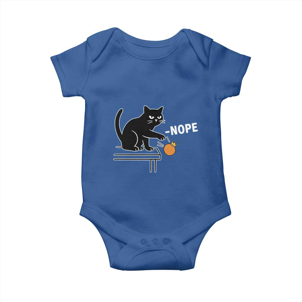No Kings Protest Baby Onesie Funny Cat Kicking Crown TS14 Royal Blue Print Your Wear
