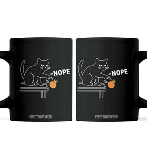 No Kings Protest Coffee Mug Funny Cat Kicking Crown TS14 Black Print Your Wear