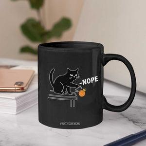 No Kings Protest Coffee Mug Funny Cat Kicking Crown TS14 Print Your Wear