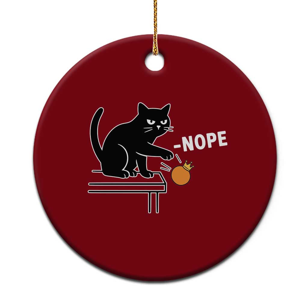 No Kings Protest Ceramic Ornament Funny Cat Kicking Crown TS14 1pc Red Print Your Wear