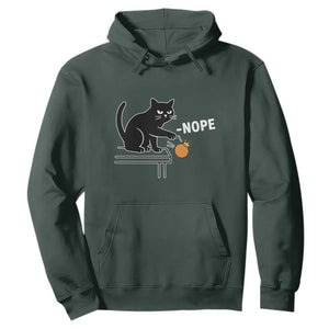 No Kings Protest Hoodie Funny Cat Kicking Crown TS14 Dark Forest Green Print Your Wear