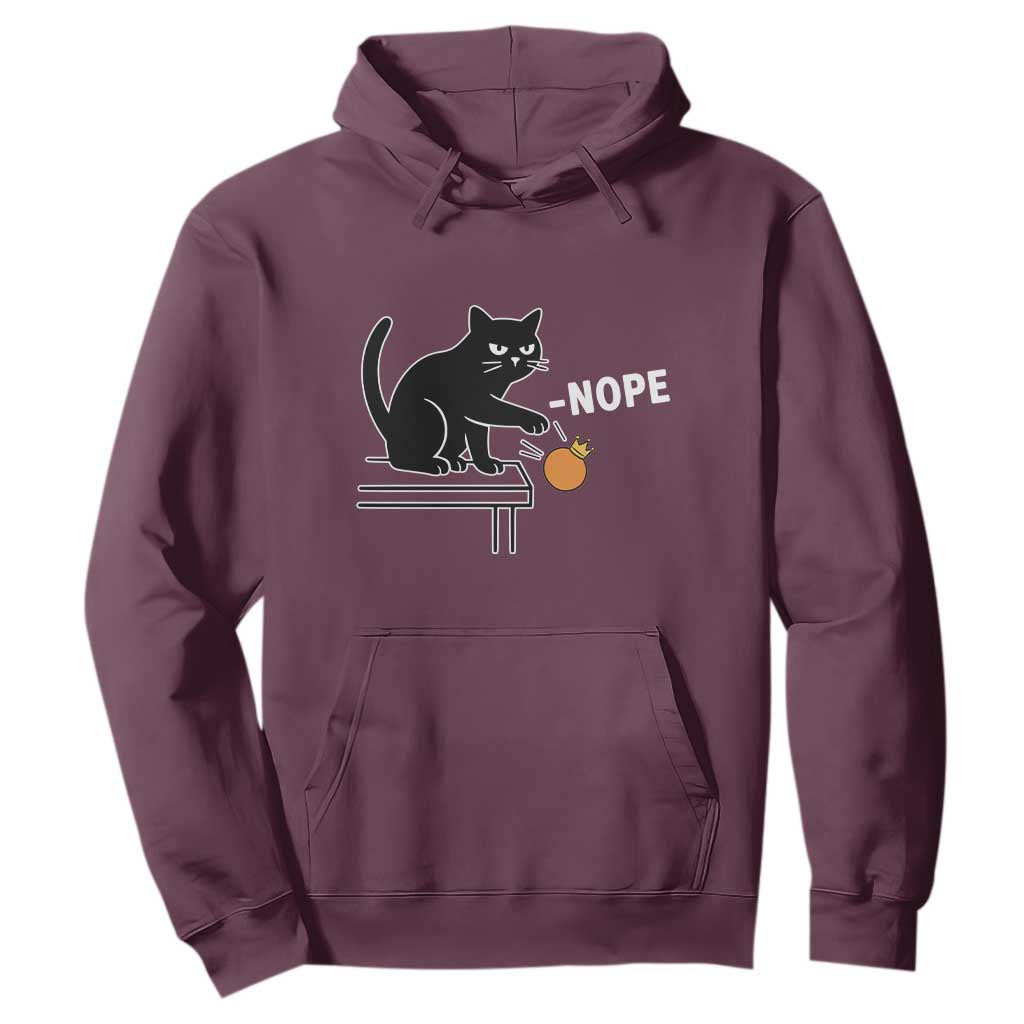 No Kings Protest Hoodie Funny Cat Kicking Crown TS14 Maroon Print Your Wear