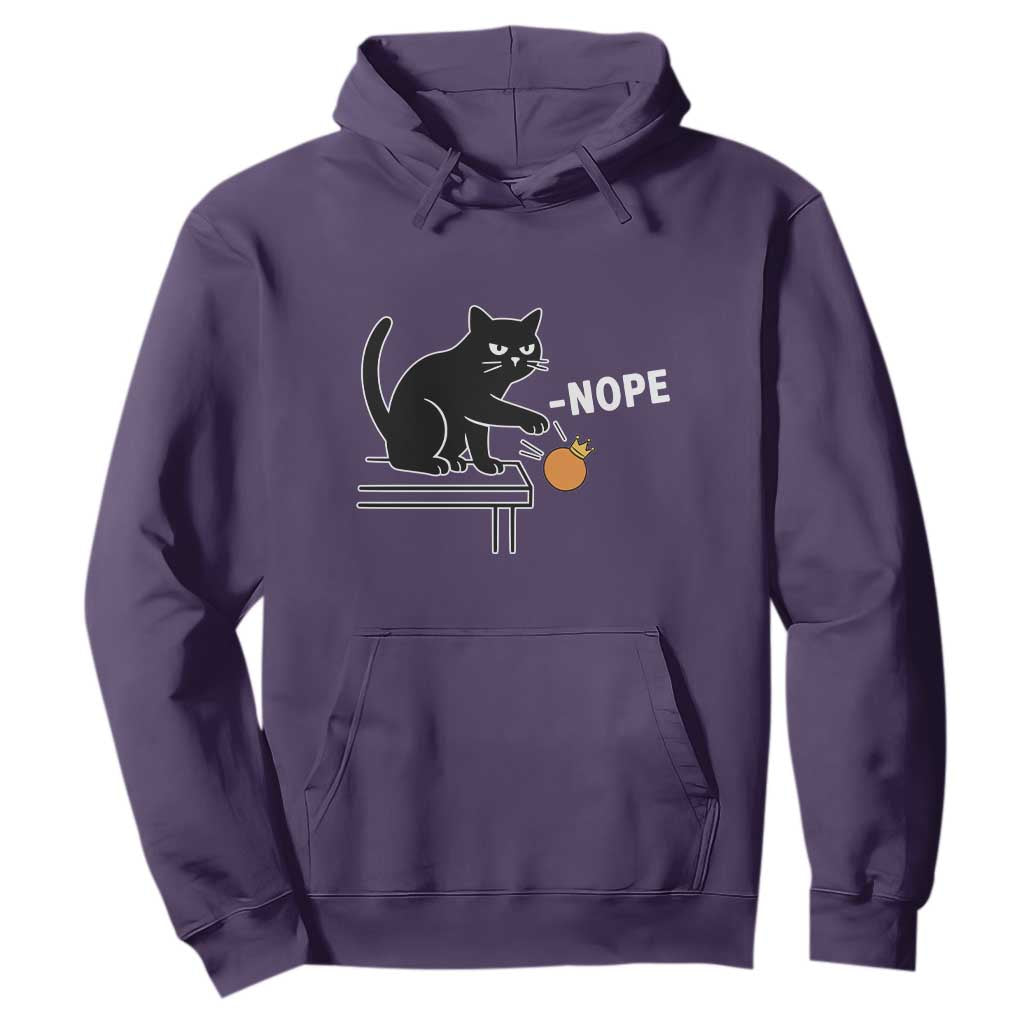No Kings Protest Hoodie Funny Cat Kicking Crown TS14 Purple Print Your Wear