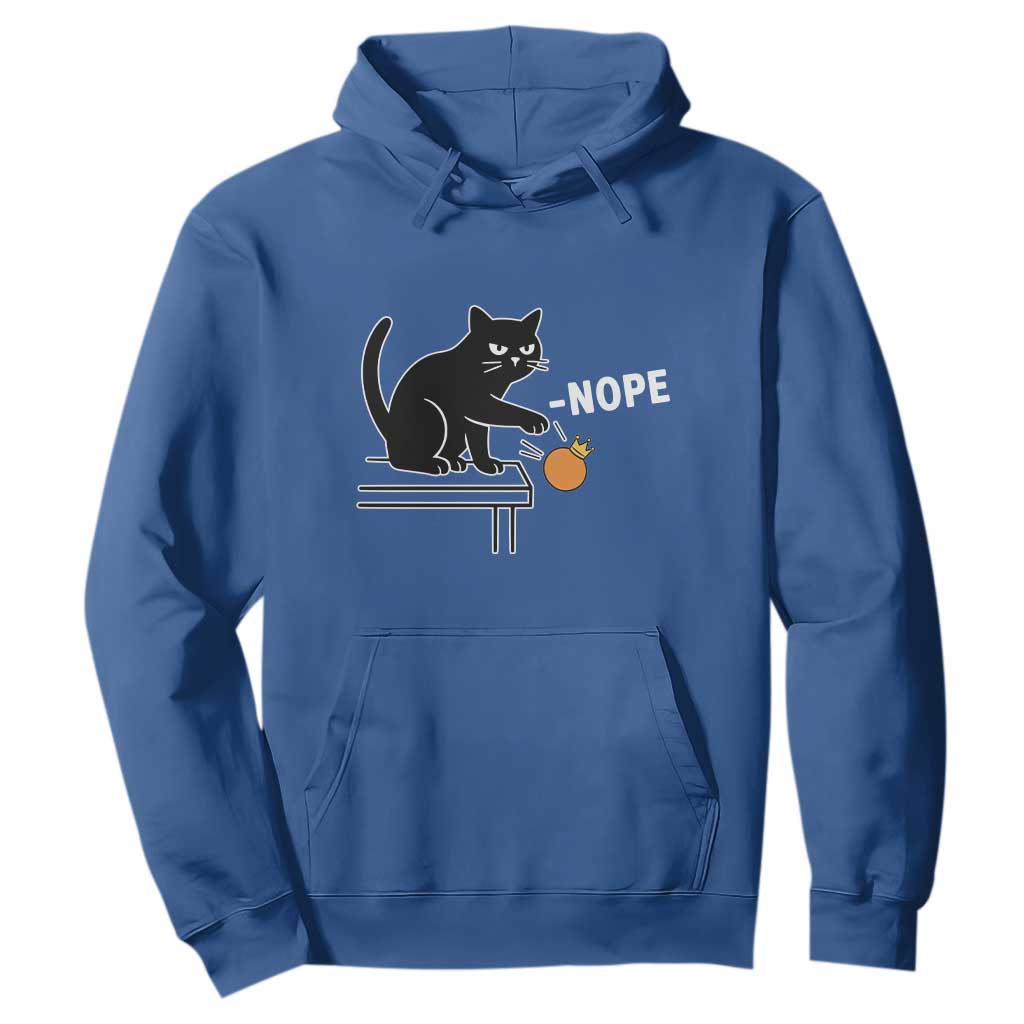 No Kings Protest Hoodie Funny Cat Kicking Crown TS14 Royal Blue Print Your Wear