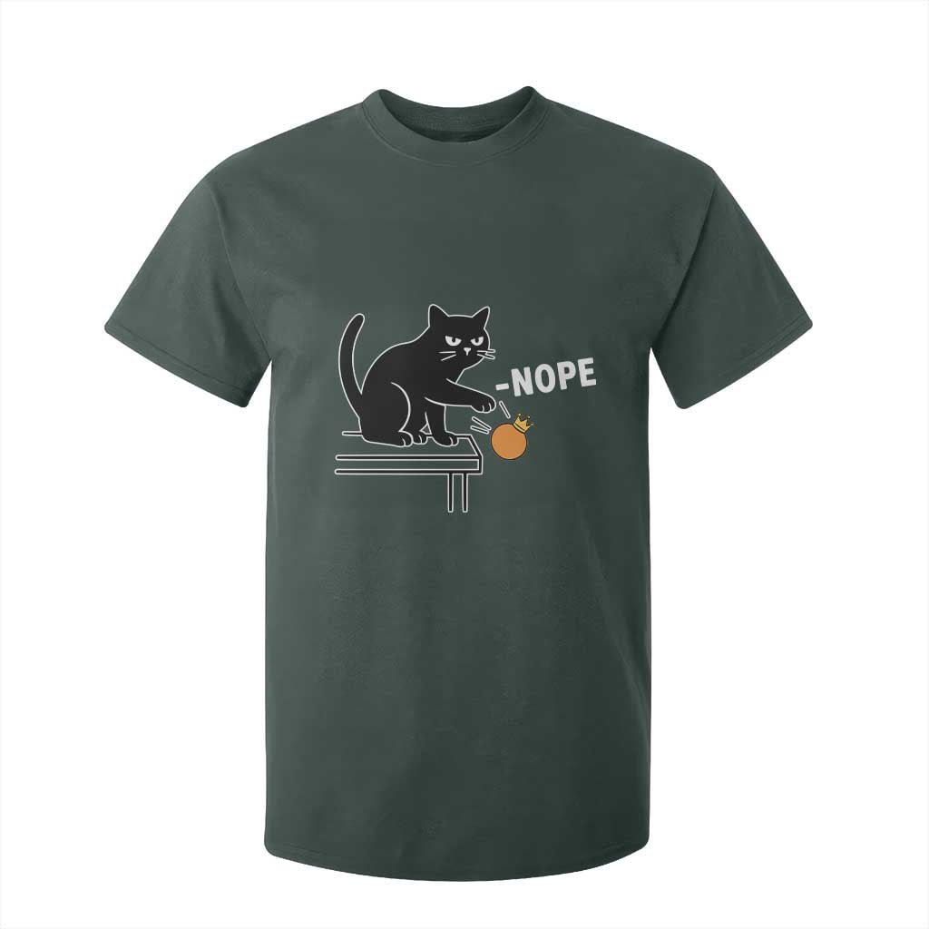 No Kings Protest T Shirt For Kid Funny Cat Kicking Crown TS14 Dark Forest Green Print Your Wear