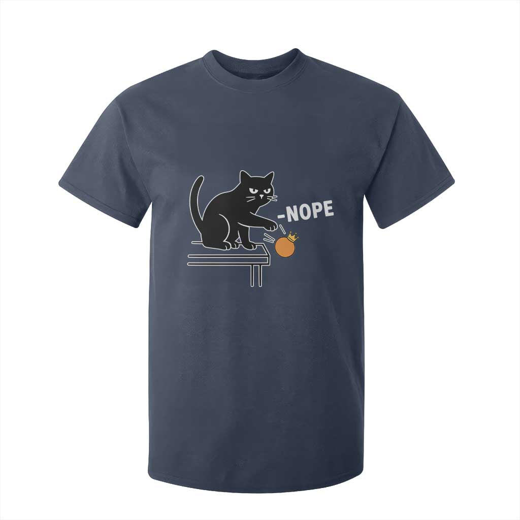 No Kings Protest T Shirt For Kid Funny Cat Kicking Crown TS14 Navy Print Your Wear