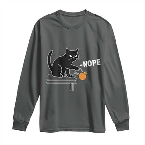 No Kings Protest Long Sleeve Shirt Funny Cat Kicking Crown TS14 Dark Heather Print Your Wear