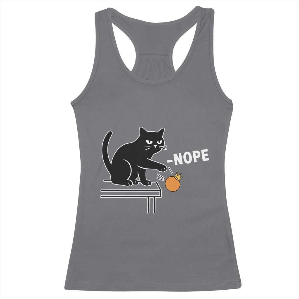 No Kings Protest Racerback Tank Top Funny Cat Kicking Crown TS14 Charcoal Print Your Wear