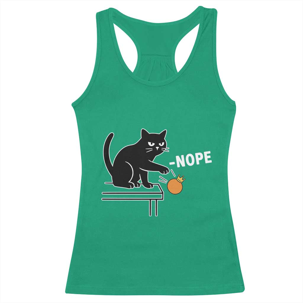 No Kings Protest Racerback Tank Top Funny Cat Kicking Crown TS14 Irish Green Print Your Wear