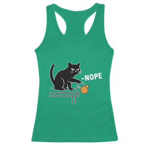No Kings Protest Racerback Tank Top Funny Cat Kicking Crown TS14 Irish Green Print Your Wear