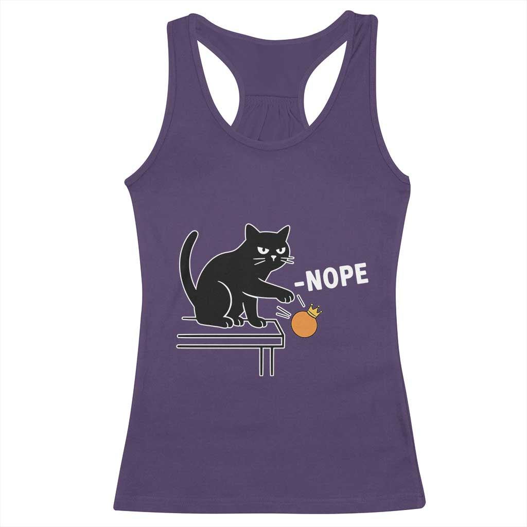 No Kings Protest Racerback Tank Top Funny Cat Kicking Crown TS14 Purple Print Your Wear