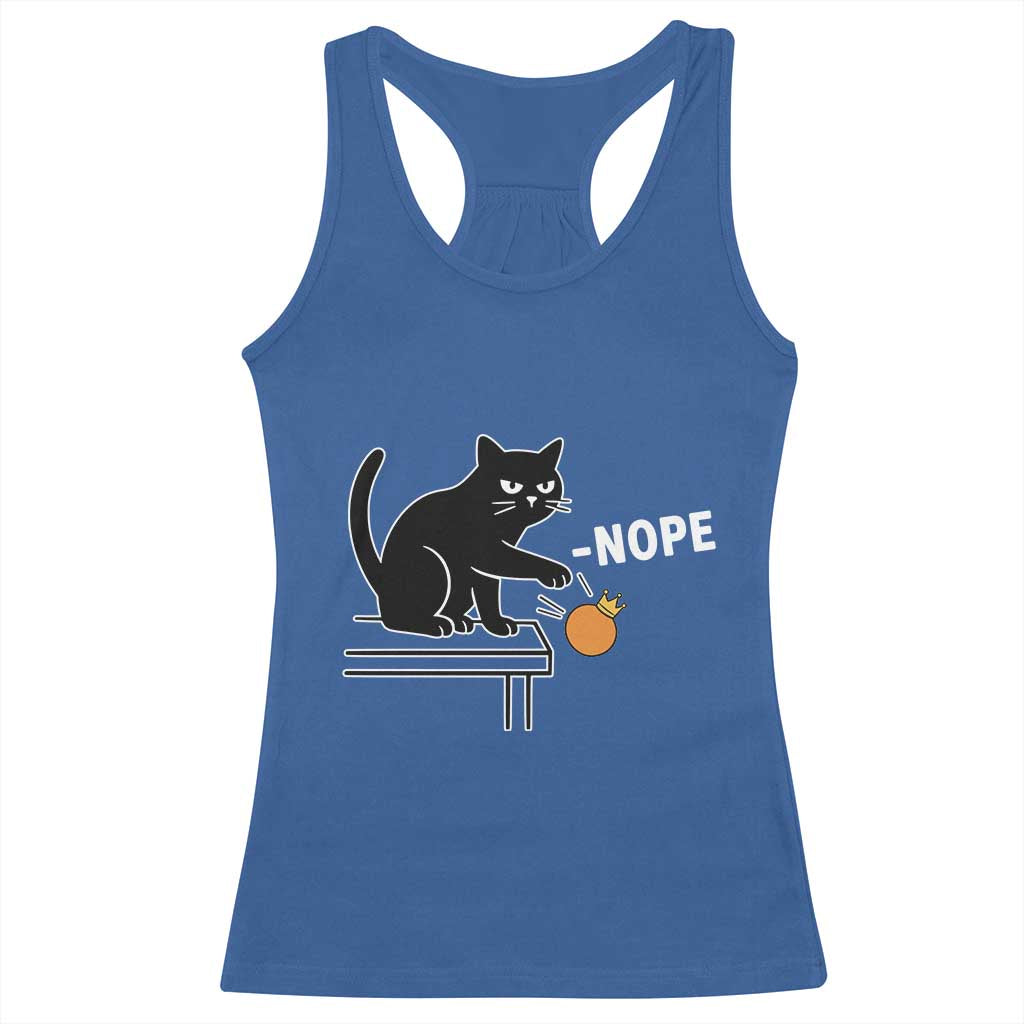 No Kings Protest Racerback Tank Top Funny Cat Kicking Crown TS14 Royal Blue Print Your Wear