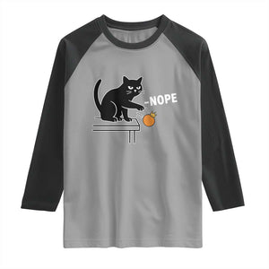 No Kings Protest Raglan Shirt Funny Cat Kicking Crown TS14 Sport Gray Black Print Your Wear