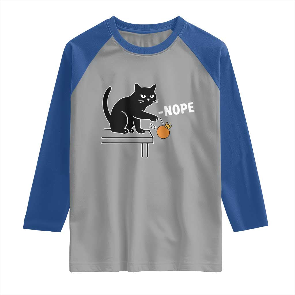 No Kings Protest Raglan Shirt Funny Cat Kicking Crown TS14 Sport Gray Royal Print Your Wear