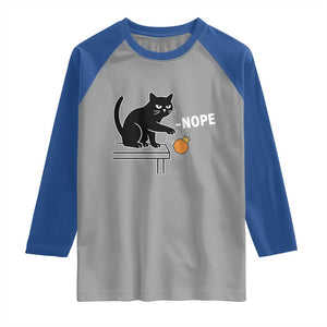 No Kings Protest Raglan Shirt Funny Cat Kicking Crown TS14 Sport Gray Royal Print Your Wear